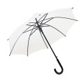 White Fabric Semi-Automatic Double Groove Straight Rod Automatic Long Handle Umbrella